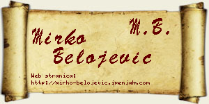 Mirko Belojević vizit kartica